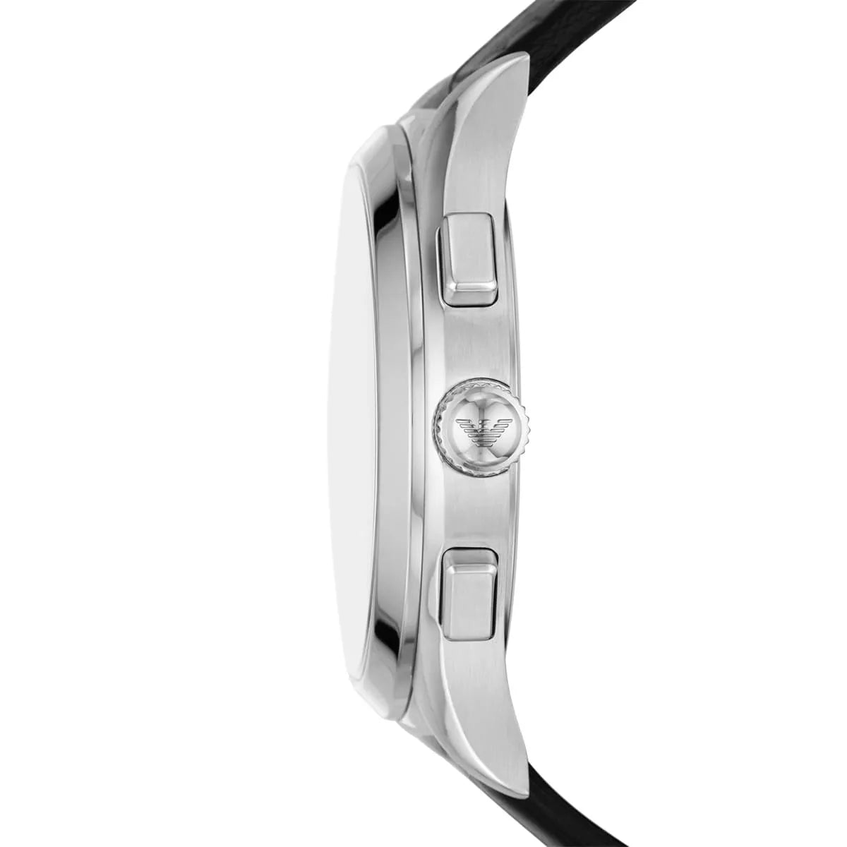 Emporio Armani Paolo Chronograph Black Dial Black Leather Strap Watch For Men - AR11530