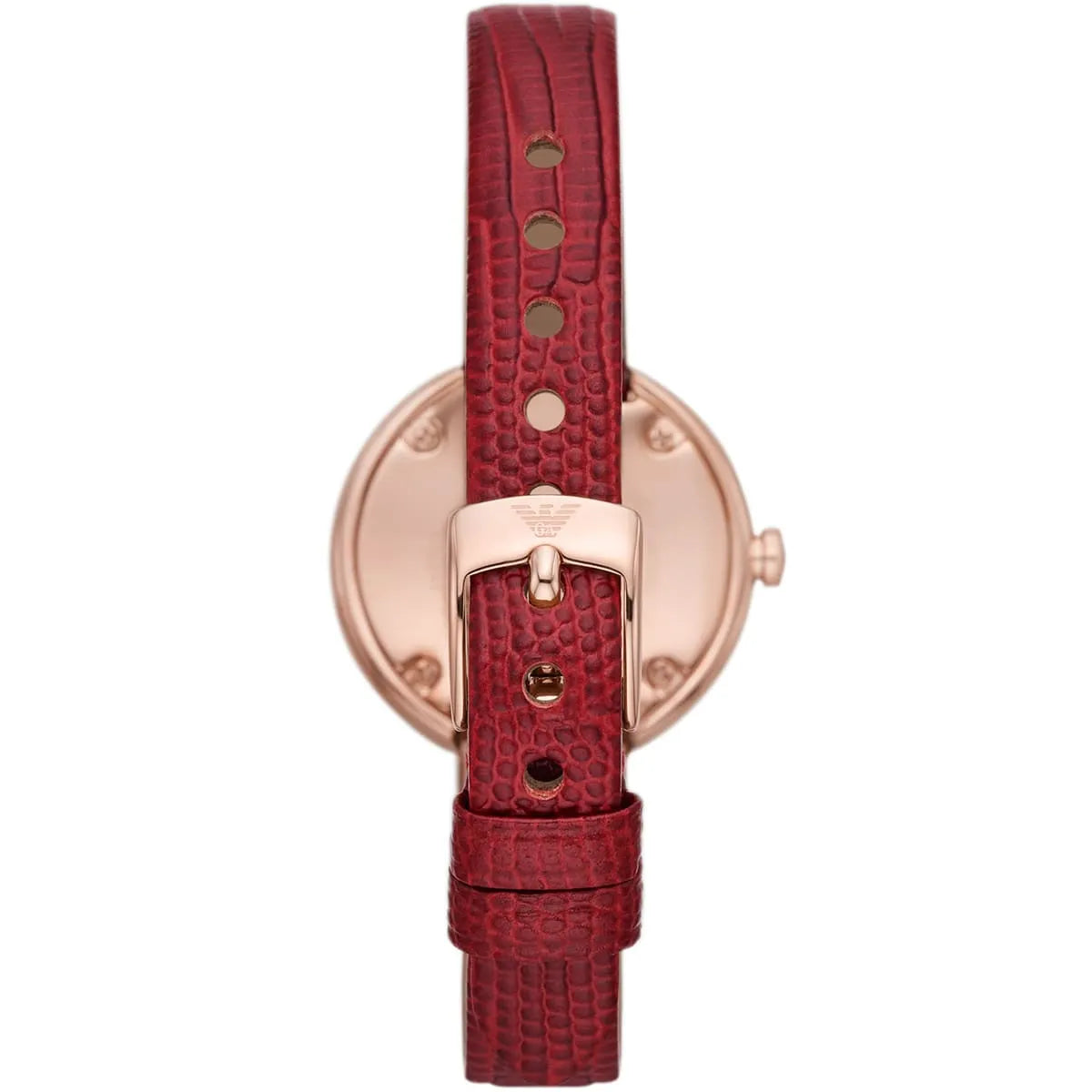 Emporio Armani Rosa Two-Hand Genuine Red Leather Ladies Watch - AR11532