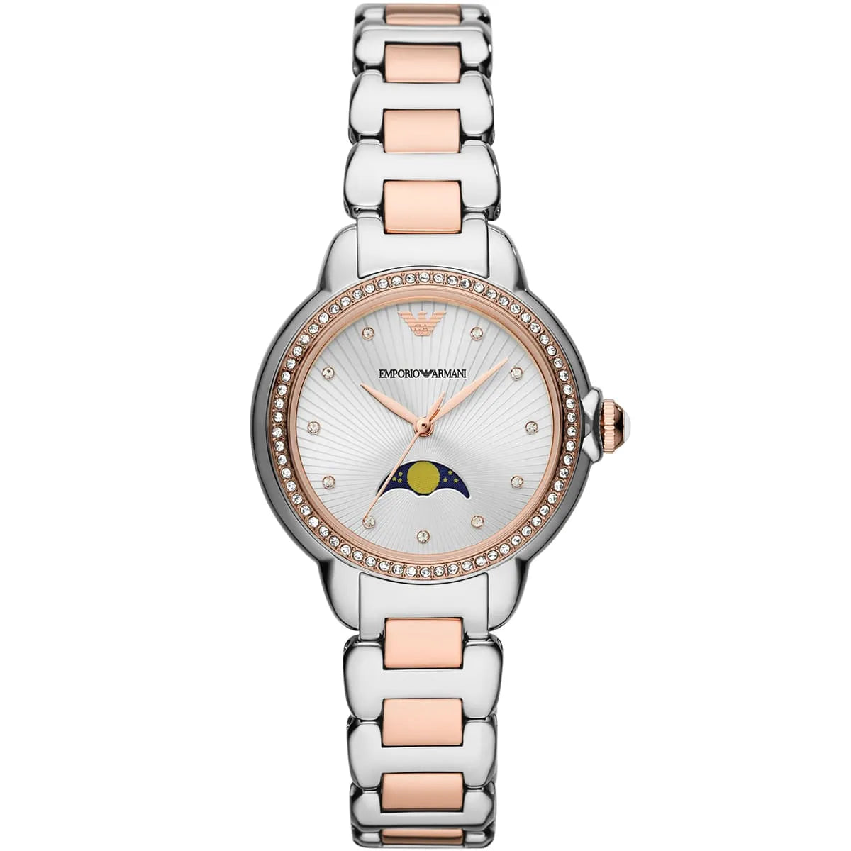 Emporio Armani Moonphase Three-Hand Tow Tone Women's Watch AR11567