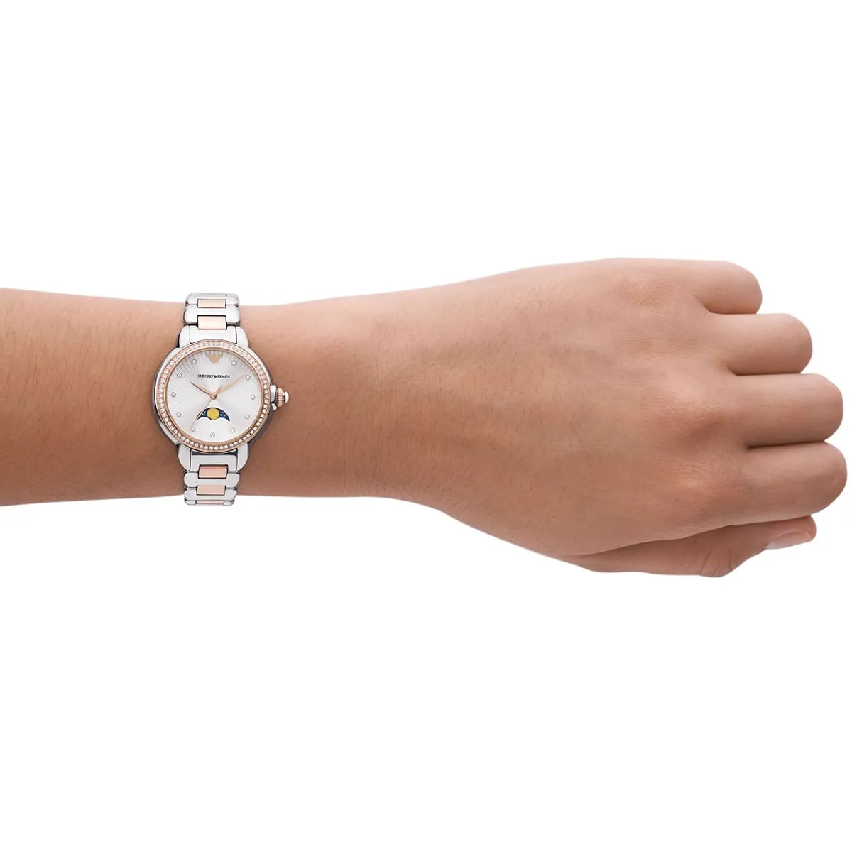 Emporio Armani Moonphase Three-Hand Tow Tone Women's Watch AR11567