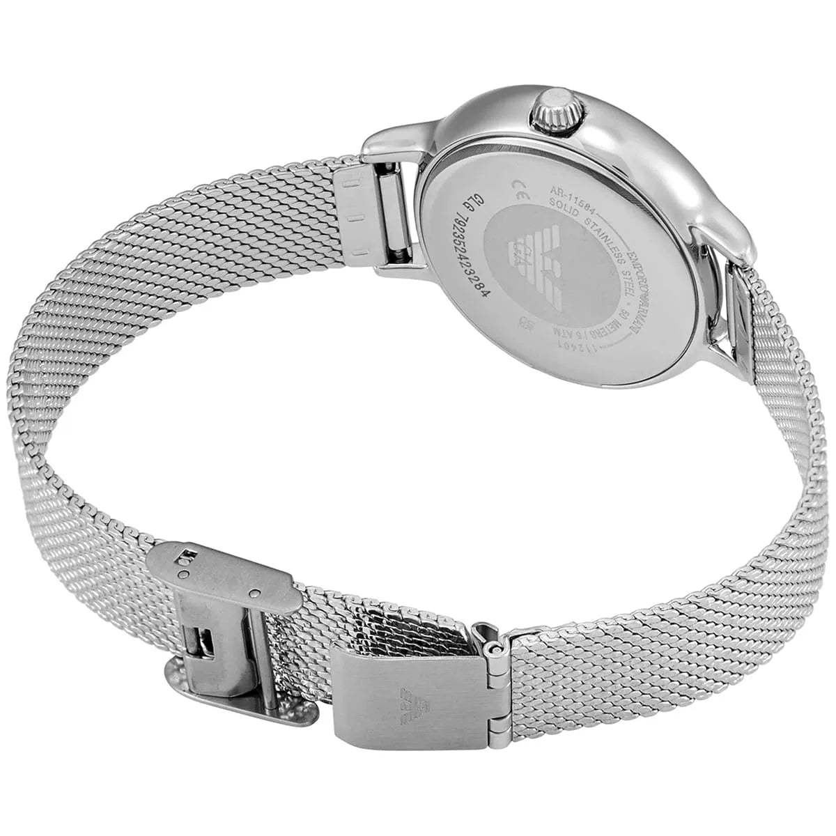 Emporio Armani (32mm) Silver Dial Stainless Steel Mesh Bracelet Women's Watch - AR11584