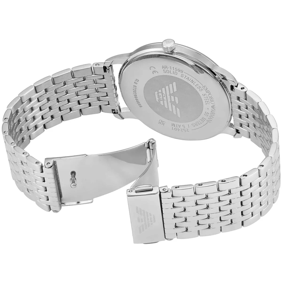 Emporio Armani 42mm Minimalist Silver Dial Men's Watch - AR11599