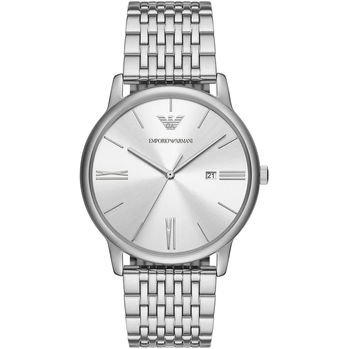 Emporio Armani 42mm Minimalist Silver Dial Men's Watch - AR11599