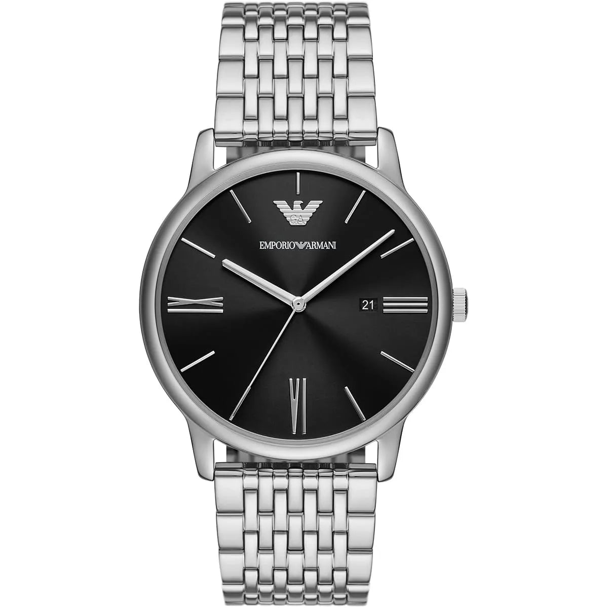 Emporio Armani (42mm) Black Dial Stainless Steel Bracelet Men's Watch - AR11600