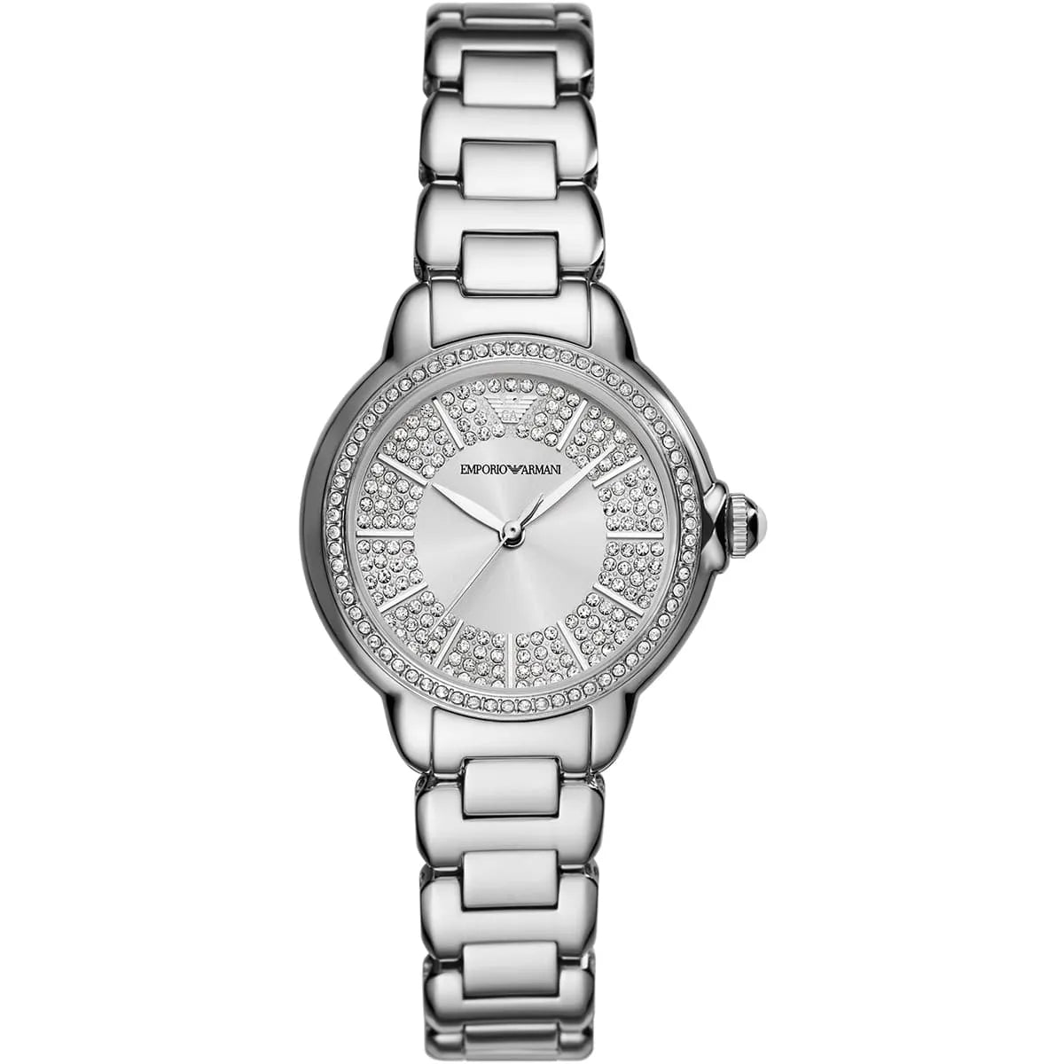 Emporio Armani Mia Starry Night silver women's watch with crystal-set dial and stainless steel bracelet
