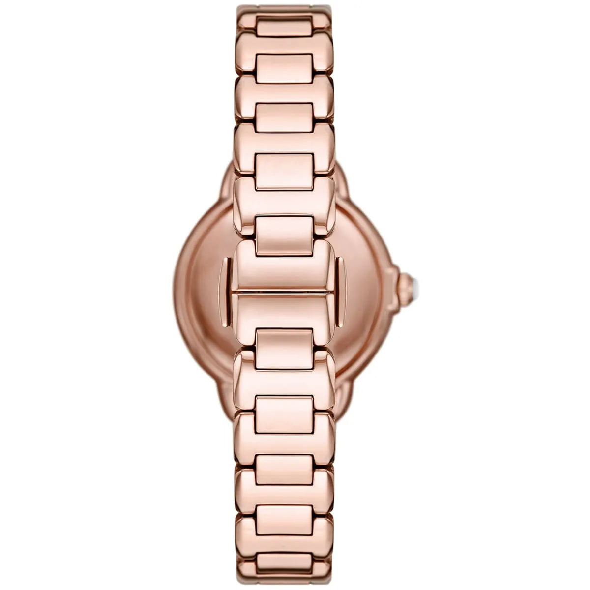Emporio Armani Mia rose-gold women's watch caseback and stainless steel bracelet