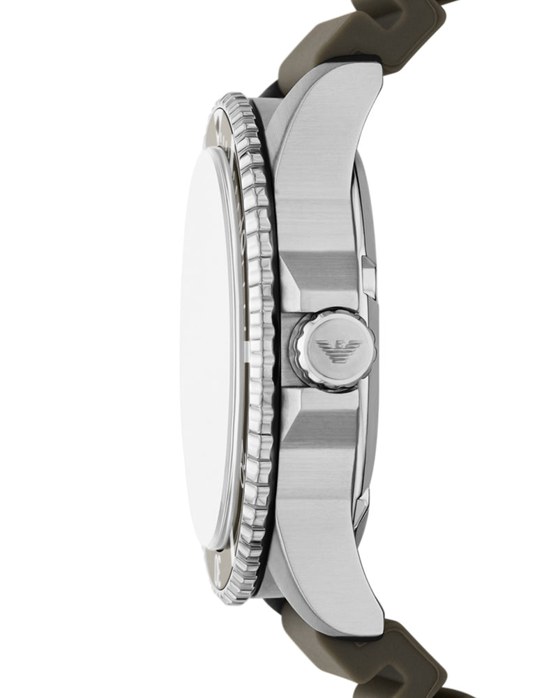 Emporio Armani World Explorer Solar-Powered Three-Hand Green Silicone Men Watch - AR11699