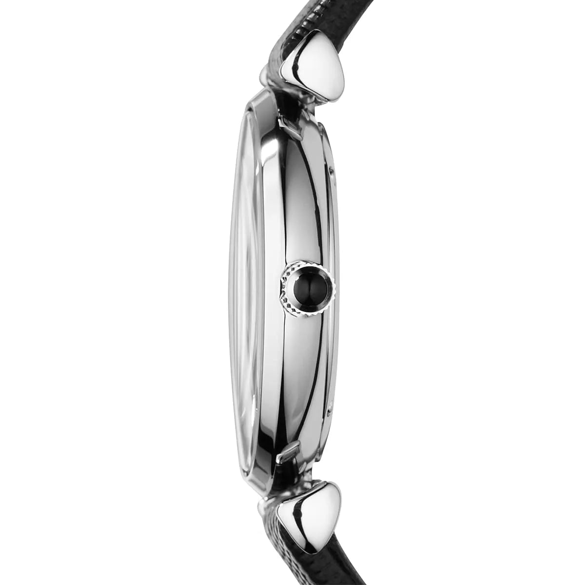 Emporio Armani Gianni T-Bar watch side profile showing slim case depth and T-bar lugs