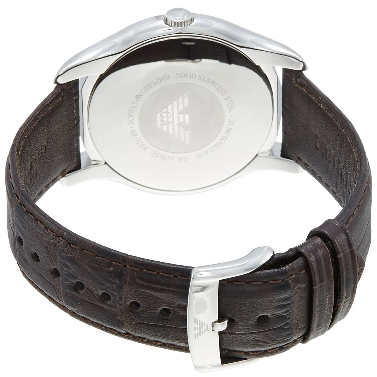 Emporio Armani Classic Amber Dial Brown Leather AR1704 Men's Watch AR1704 - Image 7