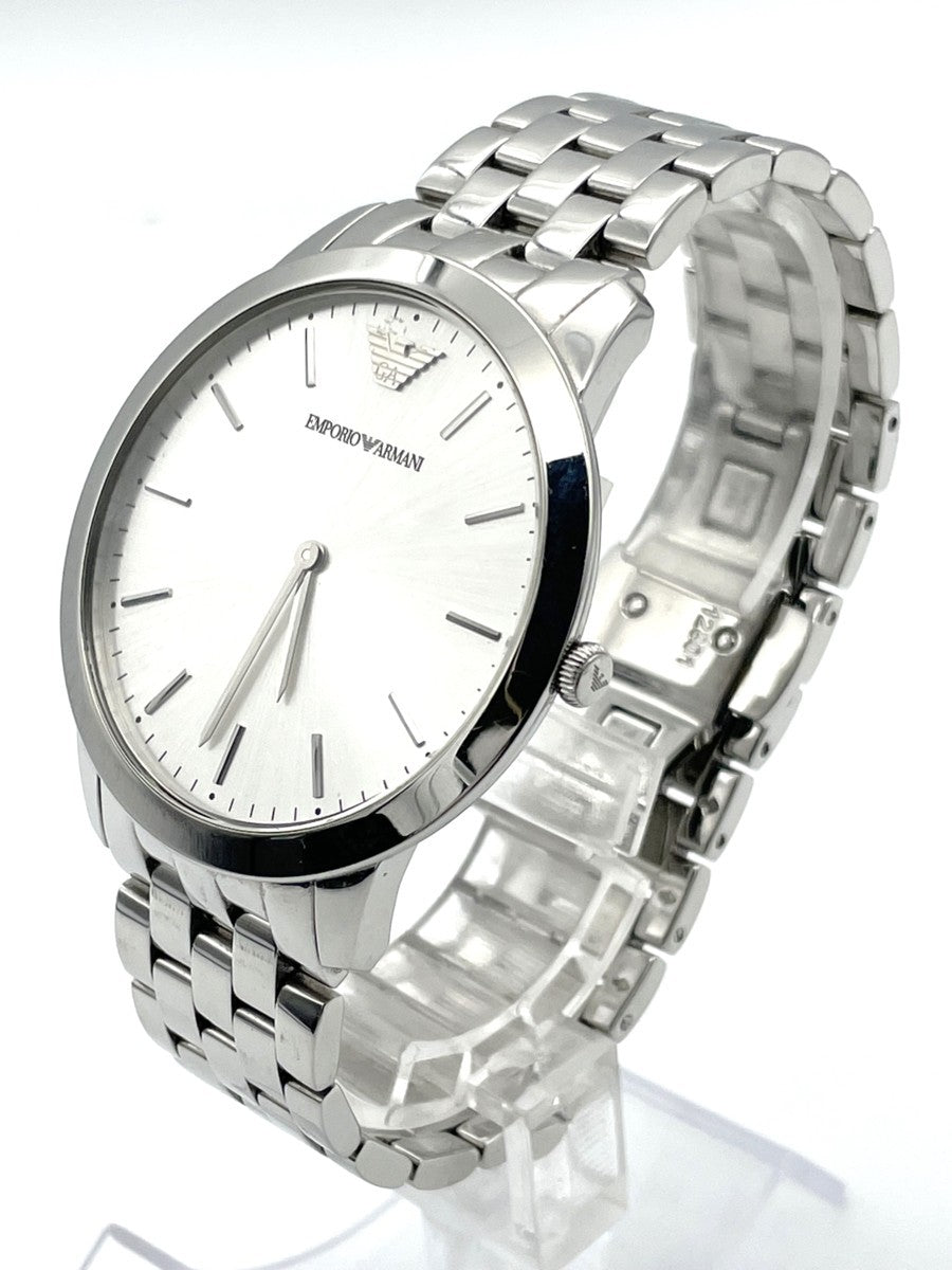 Emporio Armani Classic Quartz Silver Dial Silver Steel Strap Men's Watch - AR1745