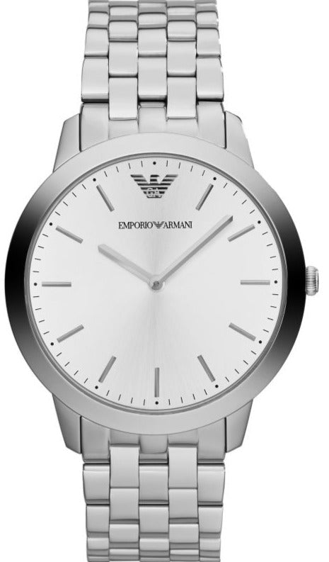 Emporio Armani Classic Quartz Silver Dial Silver Steel Strap Men's Watch - AR1745
