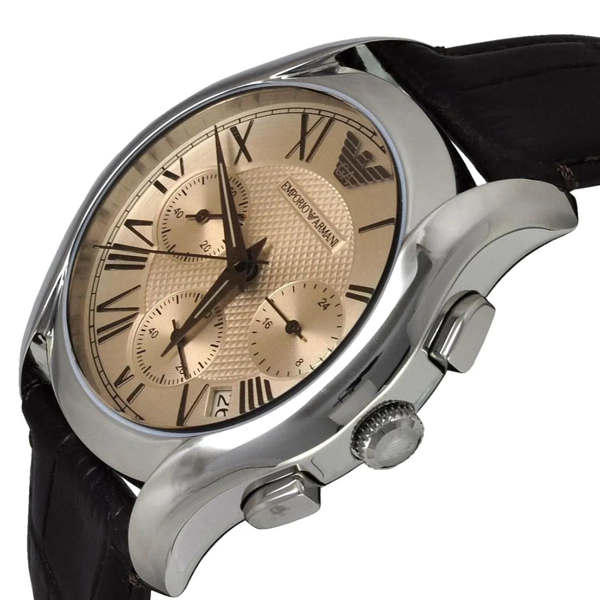 Emporio Armani Luigi AR1790 quartz chronograph watch worn on wrist