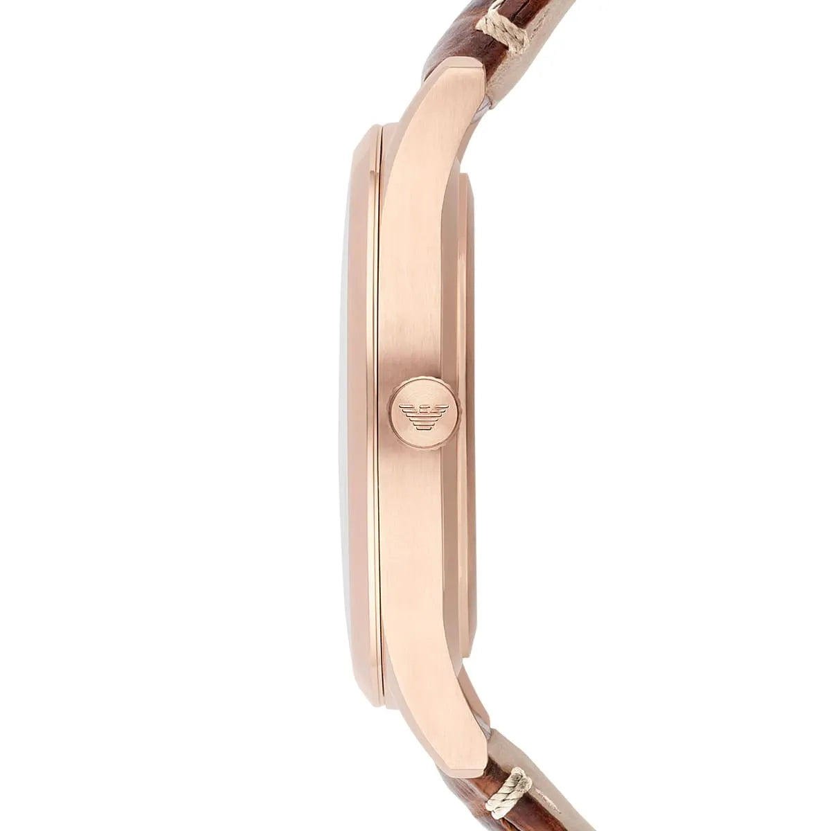 Emporio Armani AR1866 watch side profile showing rose gold case thickness
