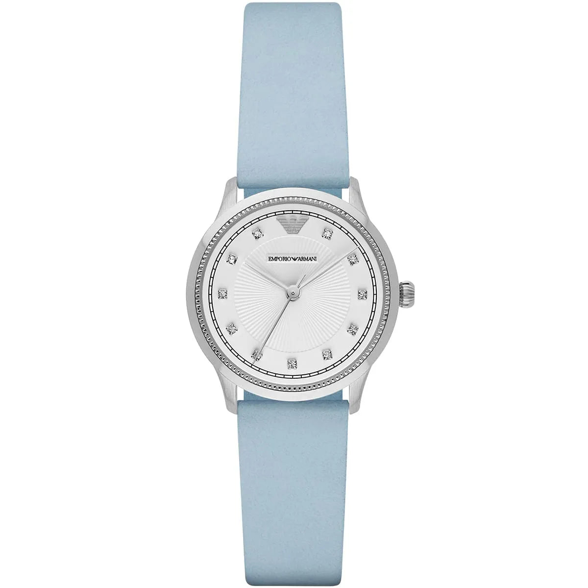 Emporio Armani Blue Leather Crystals Women's Watch - AR1914