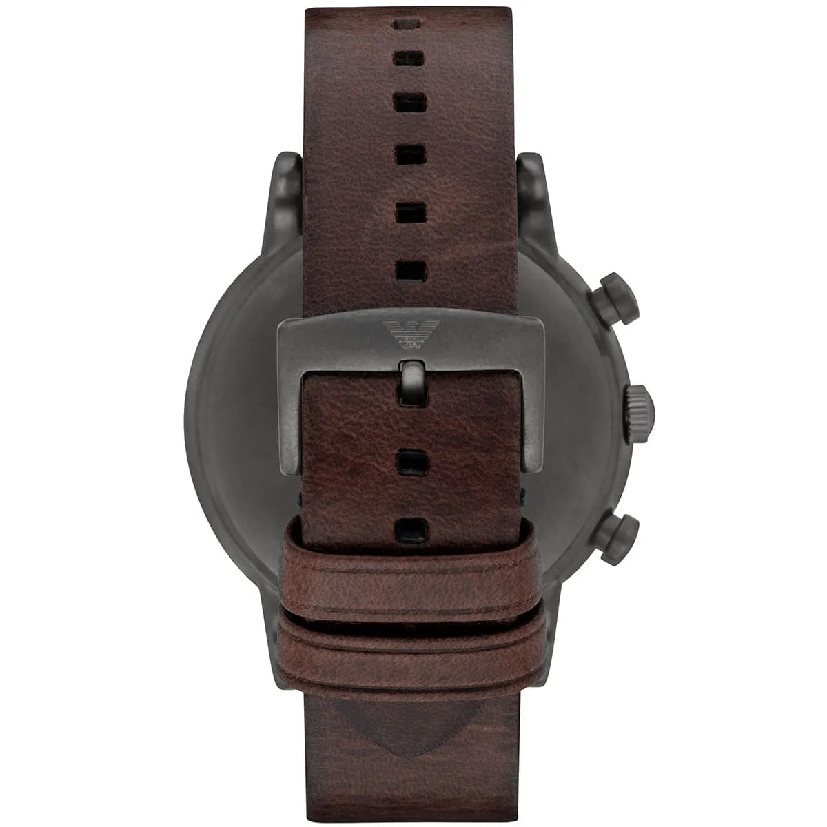 Emporio Armani Classic Chronograph Black Dial Brown Leather Strap Watch For Men AR1919