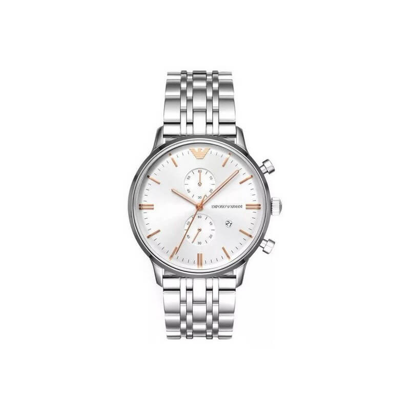 Emporio Armani Classic Chronograph Silver Steel Men's Watch AR1933