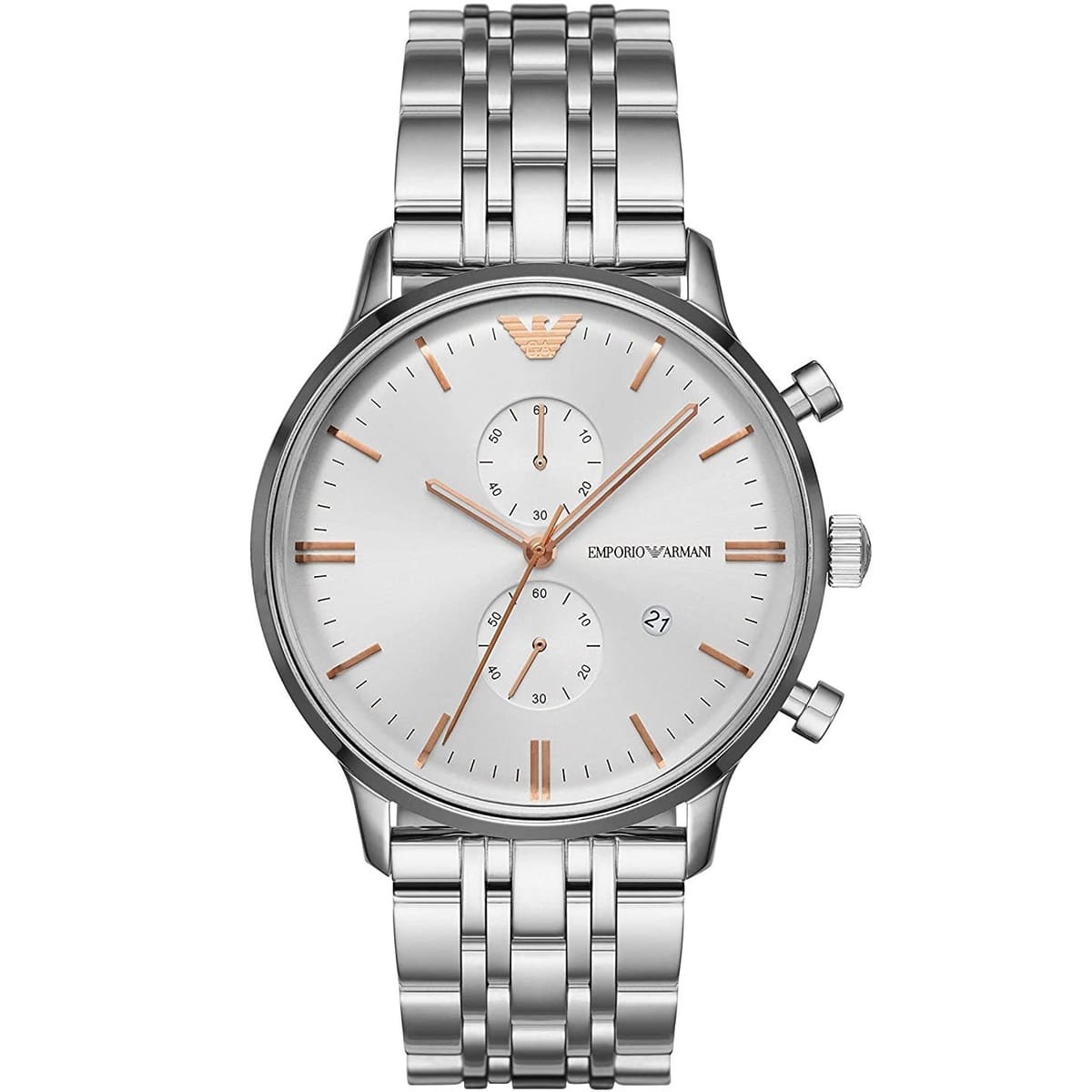 Emporio Armani Classic Chronograph Silver Steel Men's Watch AR1933
