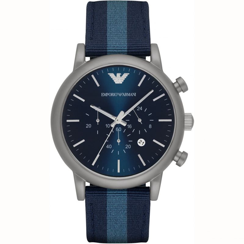 Emporio Armani Luigi Navy Blue Dial Chronograph Men's Watch - AR1949