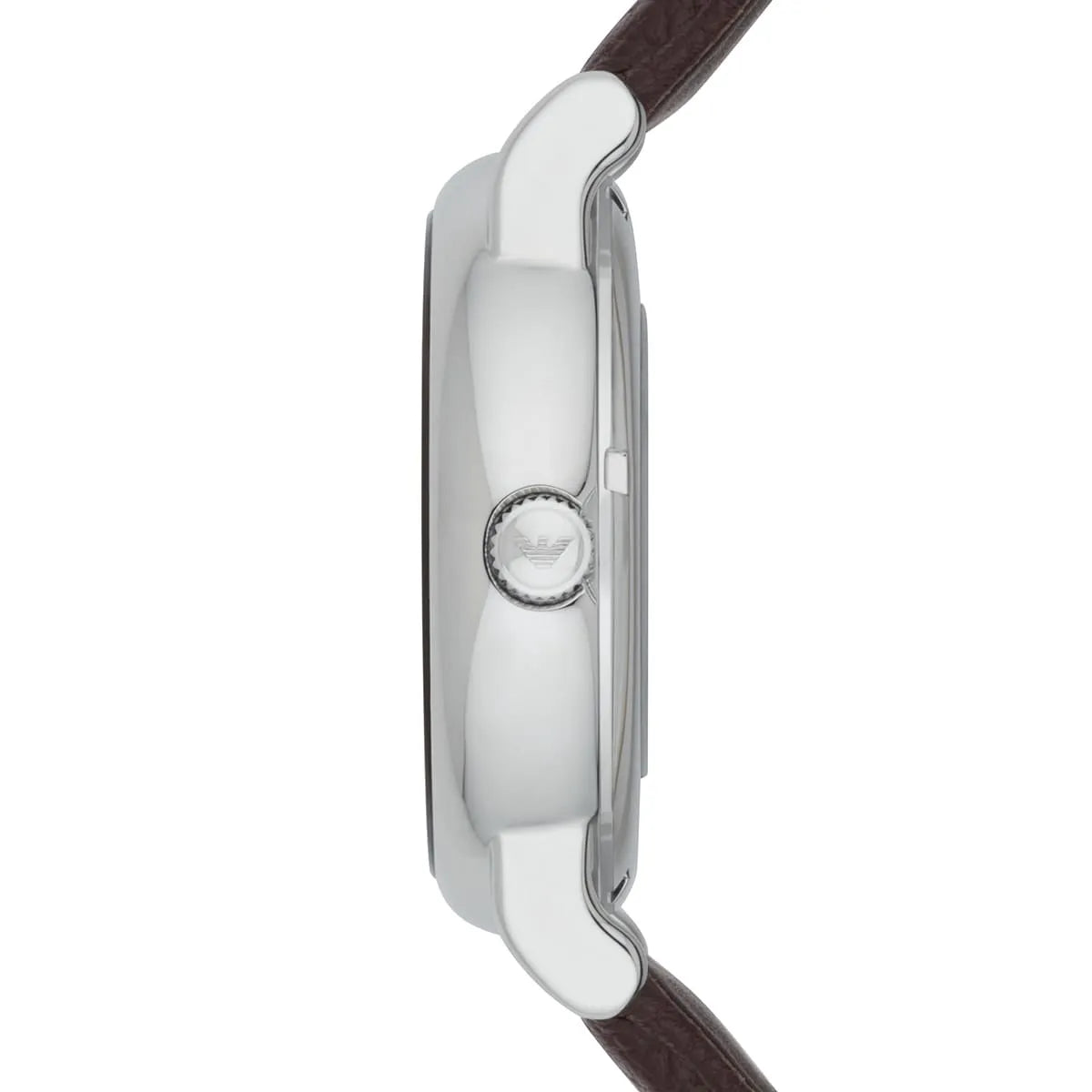Side profile of Emporio Armani Luigi showing case thickness and crown