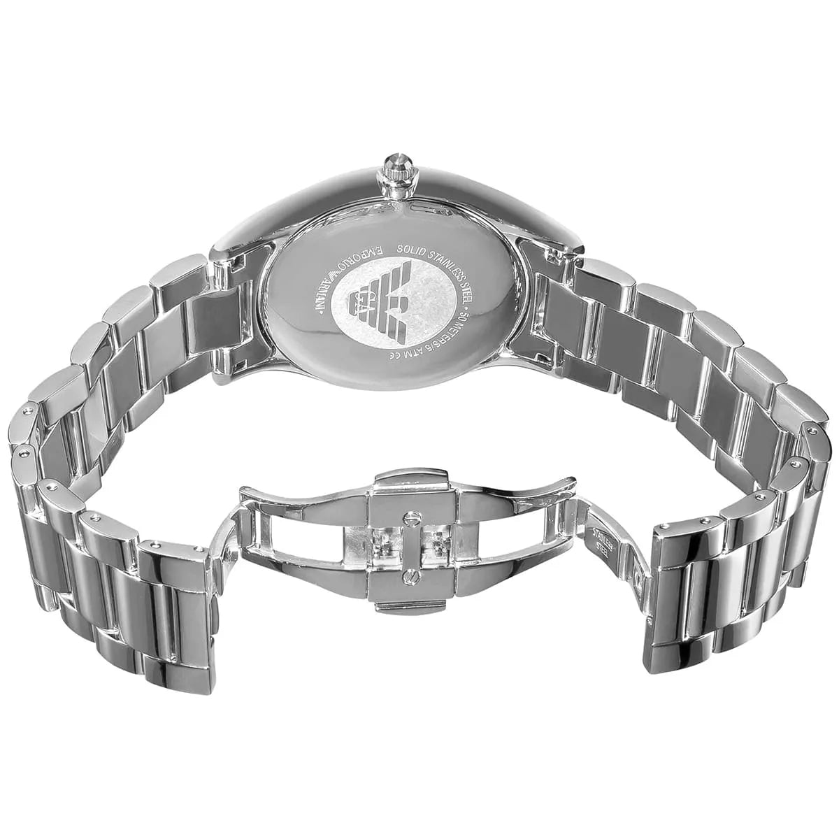 Emporio Armani Men's AR2055 Slim Stainless Steel Silver Dial Watch AR2055 - Image 5