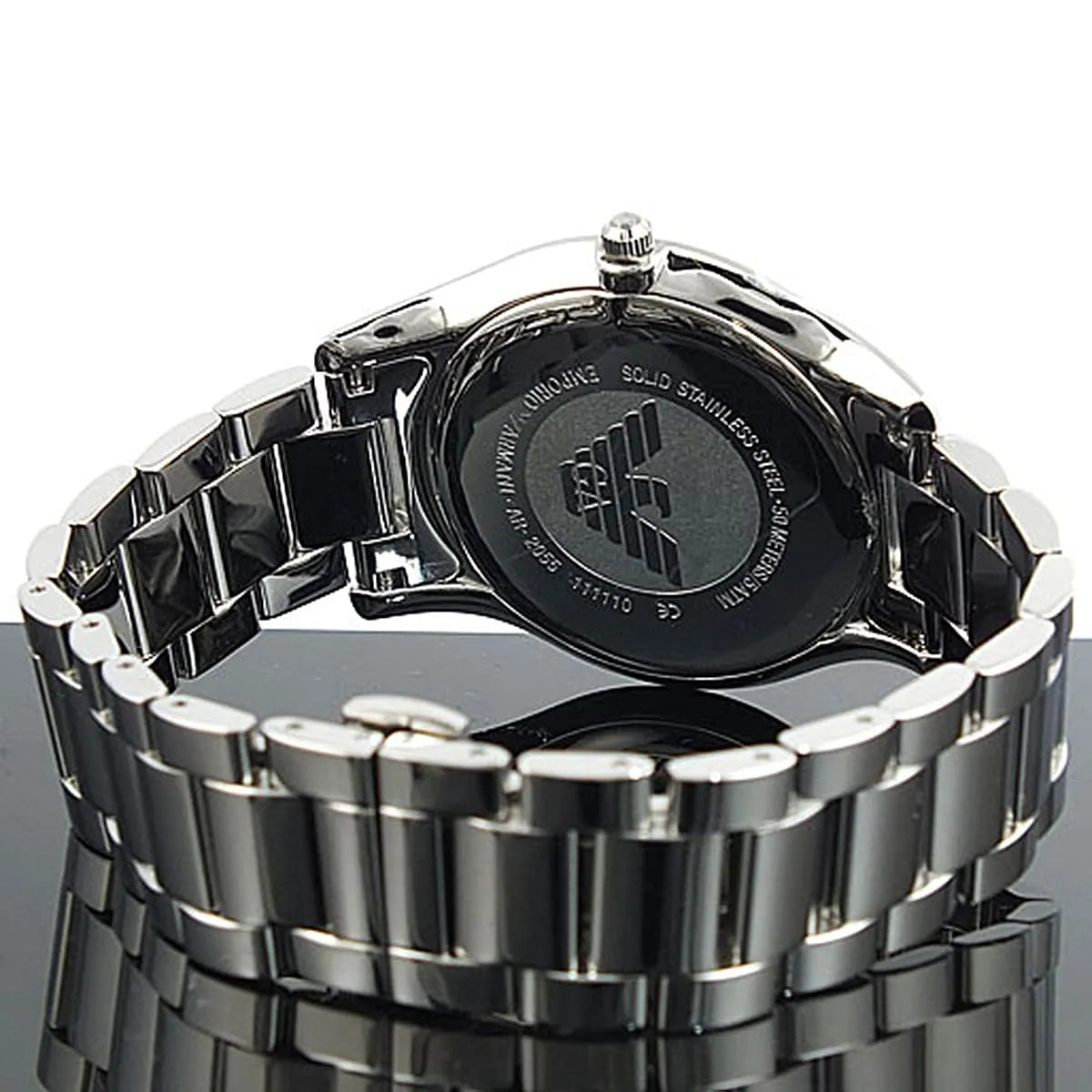 Emporio Armani Men's AR2055 Slim Stainless Steel Silver Dial Watch AR2055 - Image 7