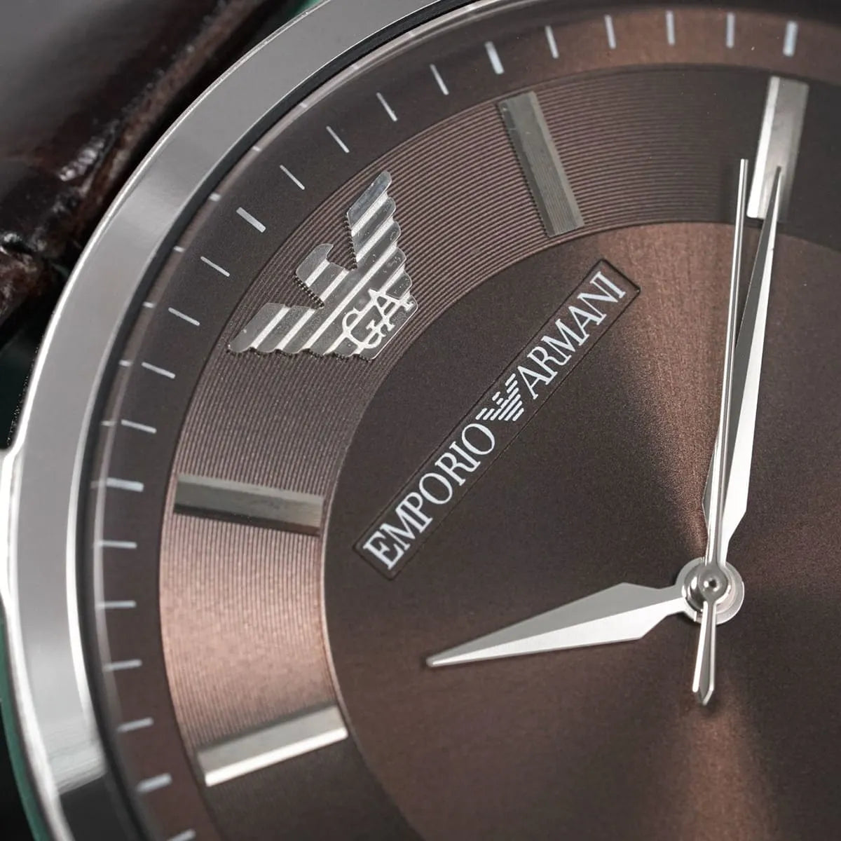 Emporio Armani Renato Classic Brown Dial Brown Leather Strap Watch For Men - AR2413