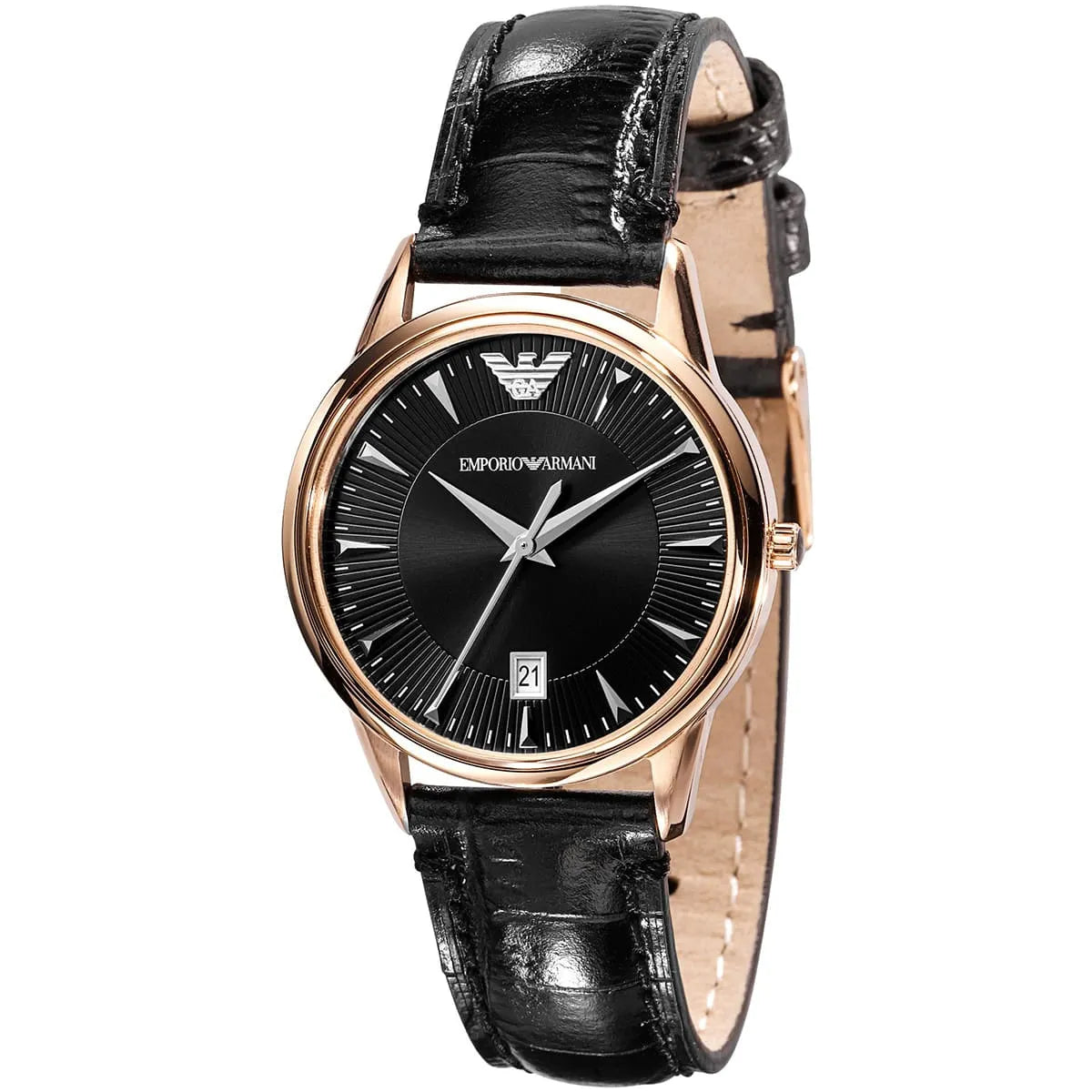 Emporio Armani Classic Black Leather Women's Watch AR2445