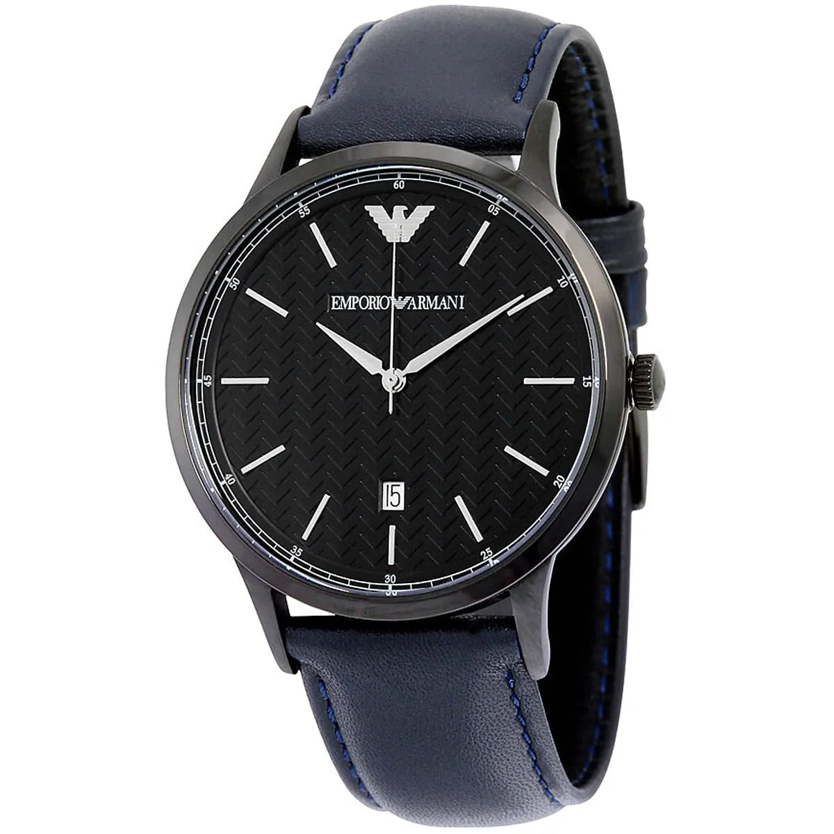 Emporio Armani Renato Navy Blue Dial Blue Leather Strap Watch AR2479