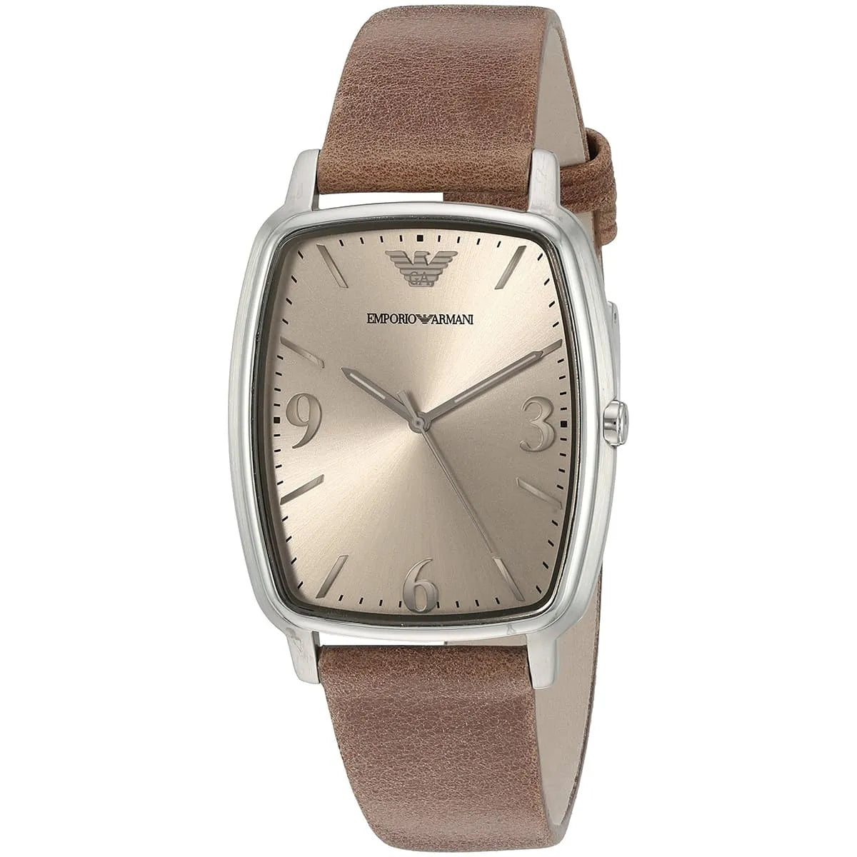 Emporio Armani Epsilon Quartz Brown Dial Brown Leather Strap Watch For Men AR2489