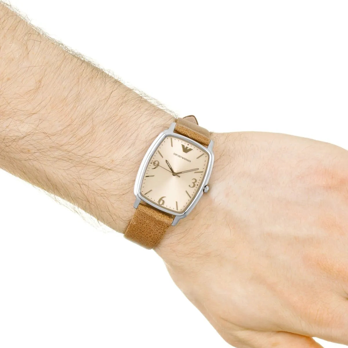 Emporio Armani Epsilon Quartz Brown Dial Brown Leather Strap Watch For Men AR2489