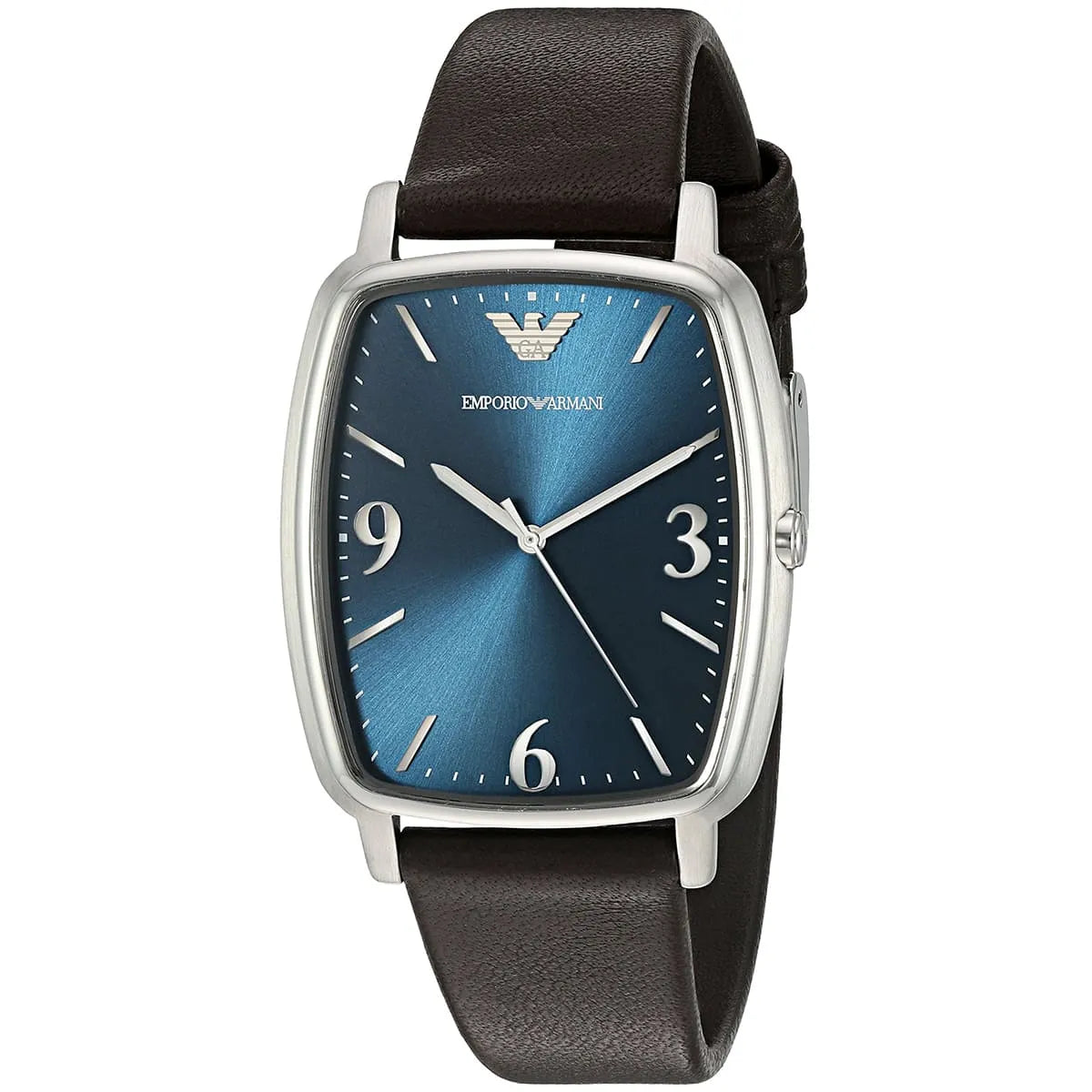 Emporio Armani 37mm Quartz Leather Strap Blue Dial Men's Watch AR2491