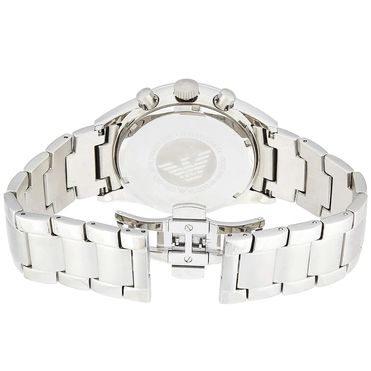 AR5980 three-quarter view showing case lugs and chronograph pushers