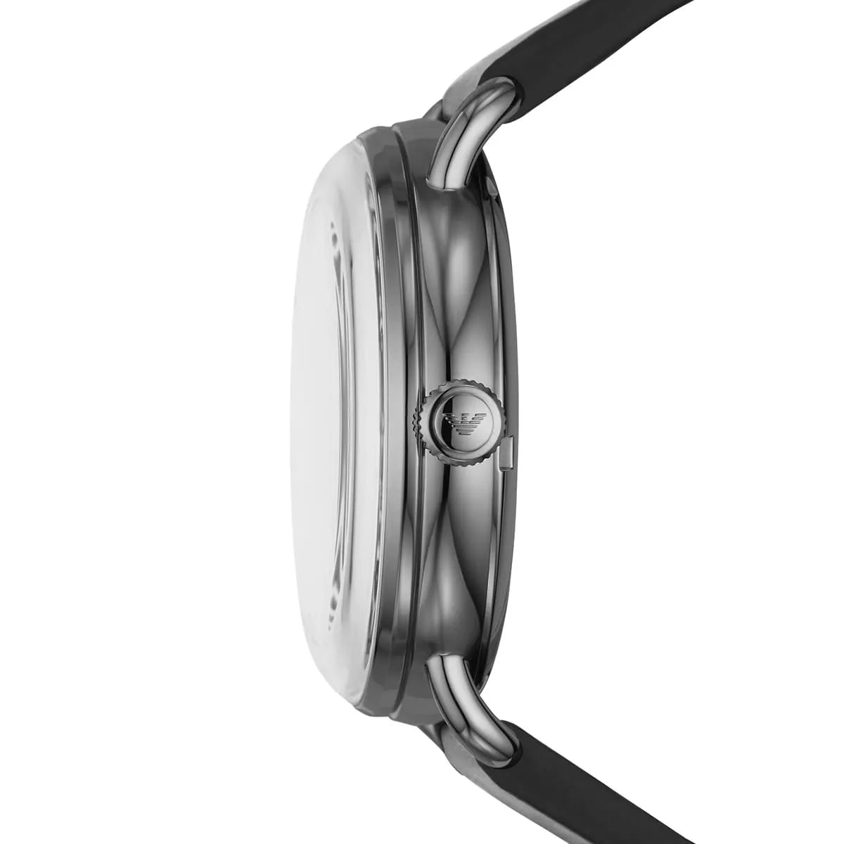 Emporio Armani Meccanico Skeleton Black Dial Black Leather Strap Watch For Men AR60026