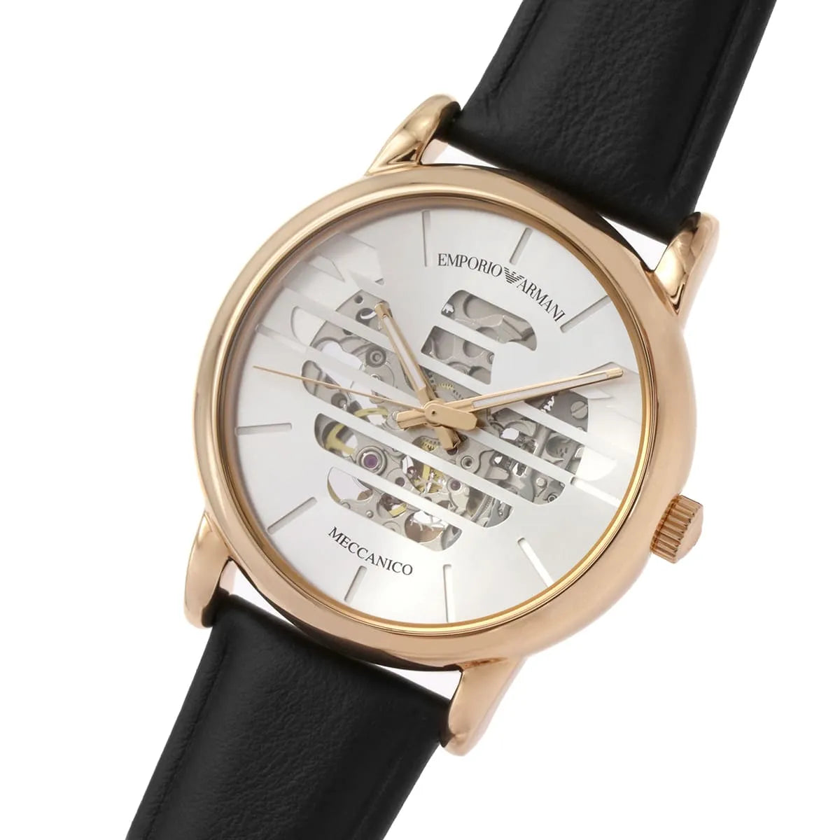 Emporio Armani Luigi Automatic Silver Skeleton Dial Men's Watch AR60031