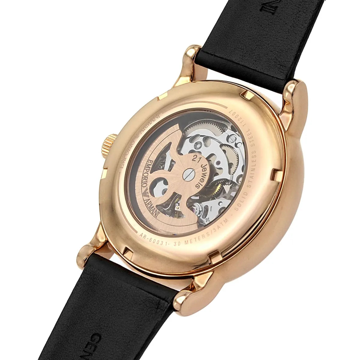 Emporio Armani Luigi Automatic Silver Skeleton Dial Men's Watch AR60031