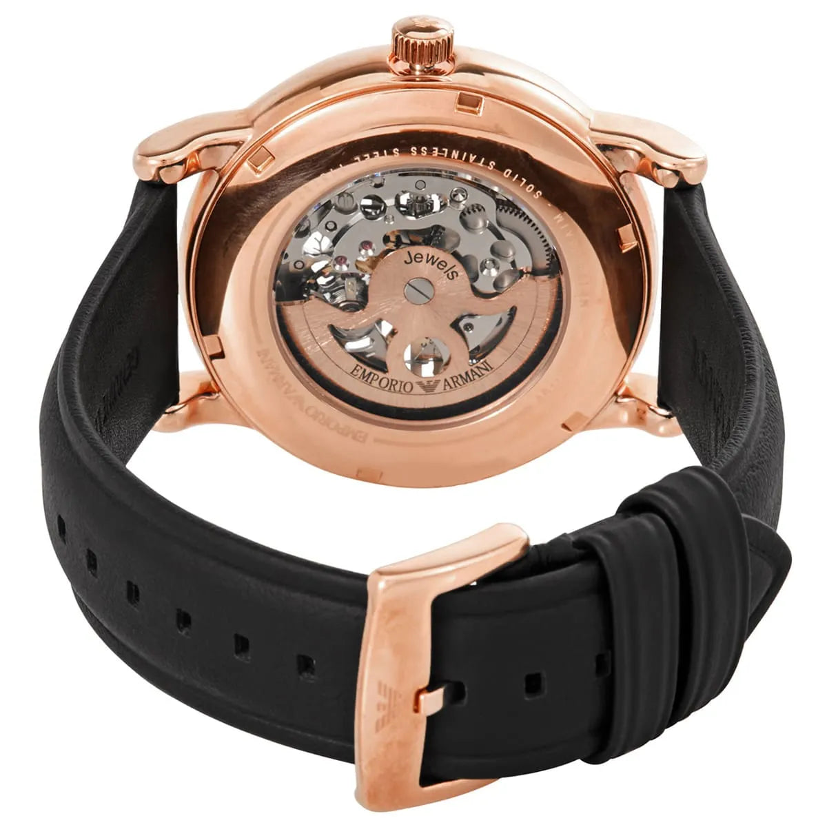Emporio Armani Luigi Automatic Silver Skeleton Dial Men's Watch AR60031