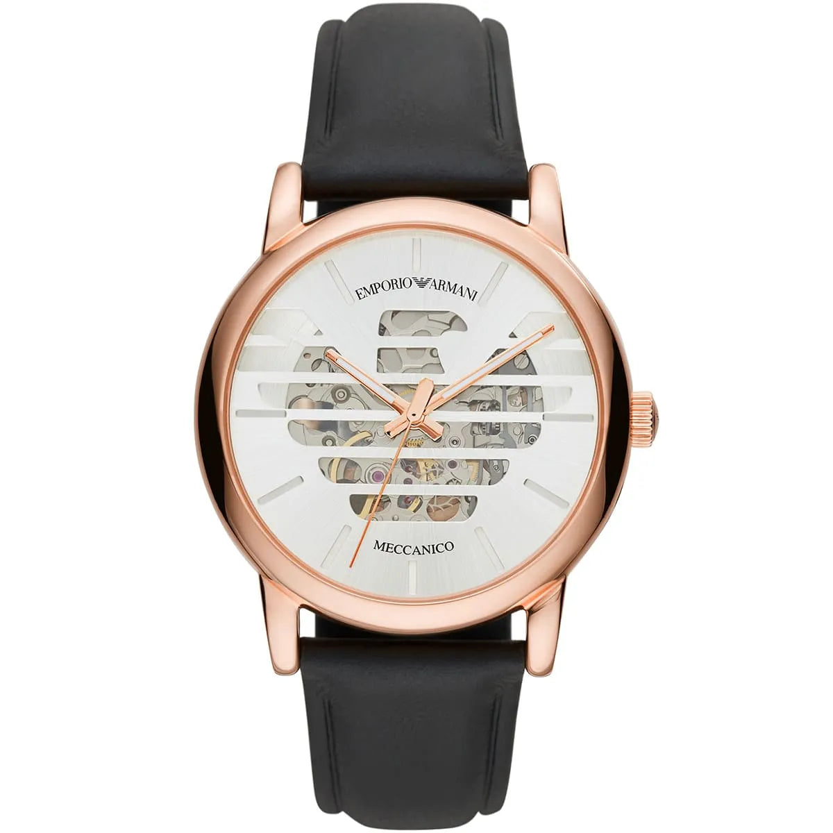 Emporio Armani Luigi Automatic Silver Skeleton Dial Men's Watch AR60031