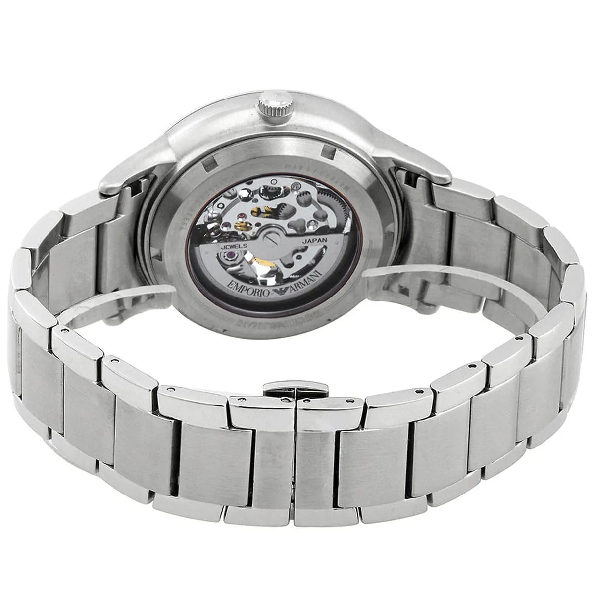 Emporio Armani Renato Skeleton Automatic Silver Men's Watch - AR60037