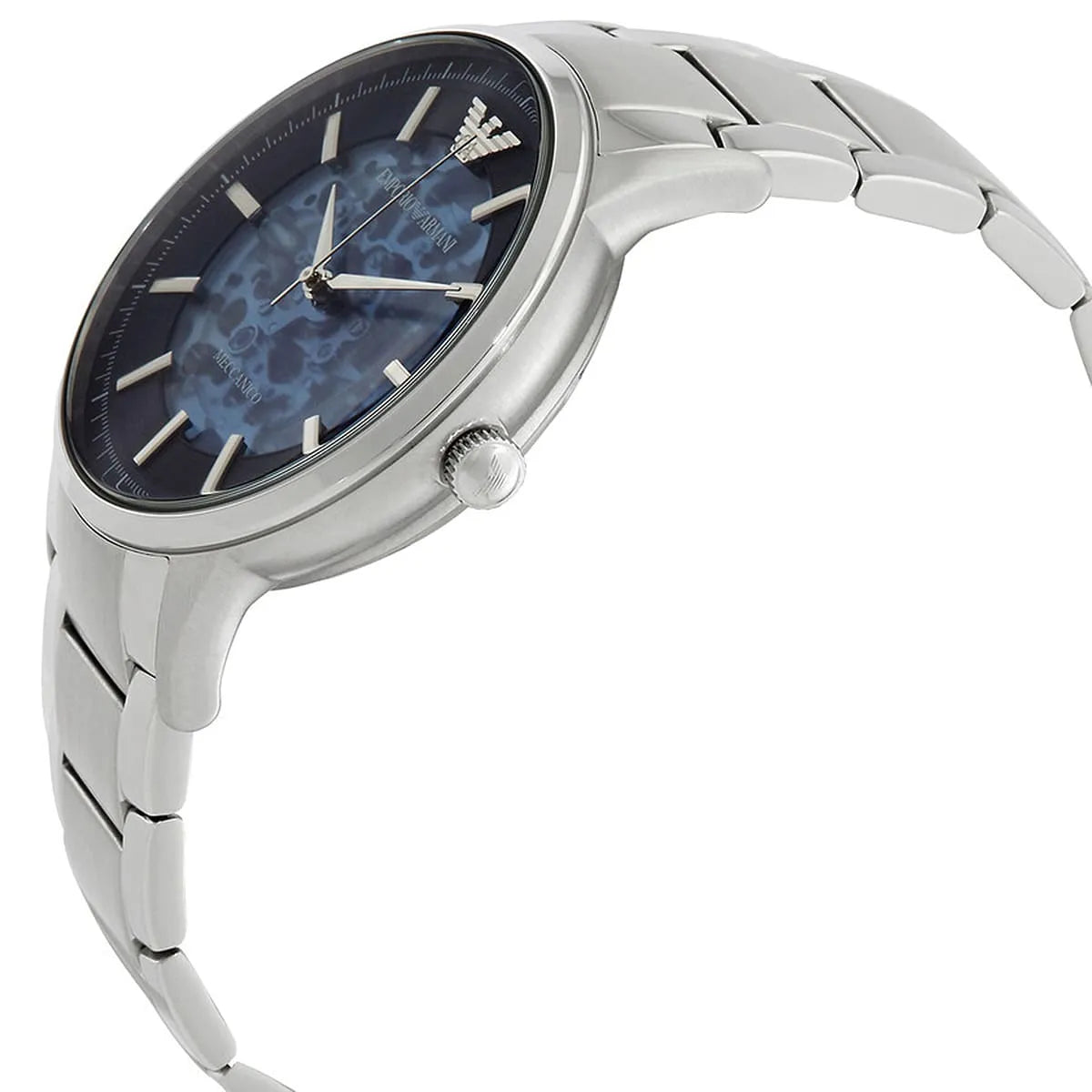 Emporio Armani Renato Skeleton Automatic Silver Men's Watch - AR60037