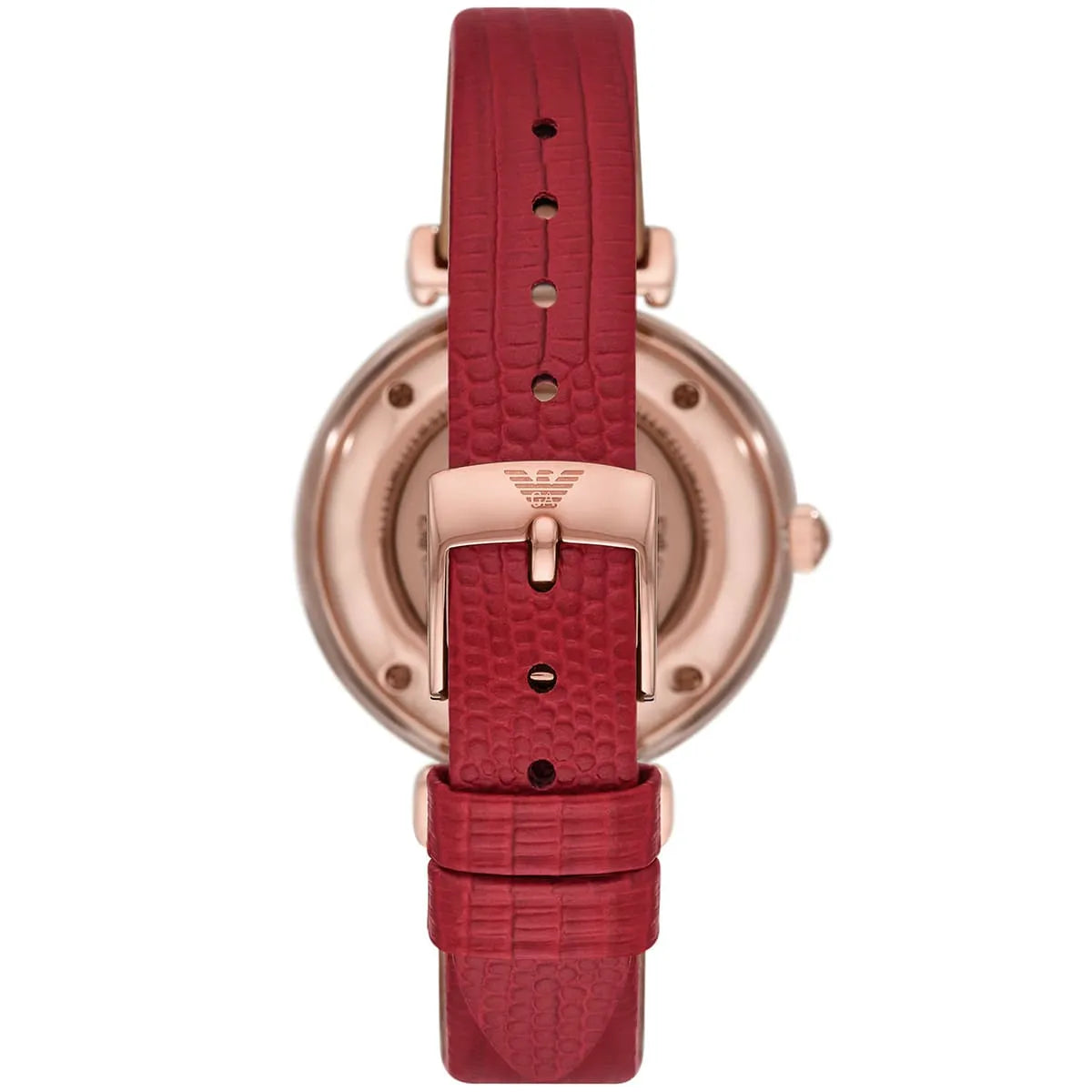 Emporio Armani Automatic Open Heart MOP White Dial Ladies Watch AR60048