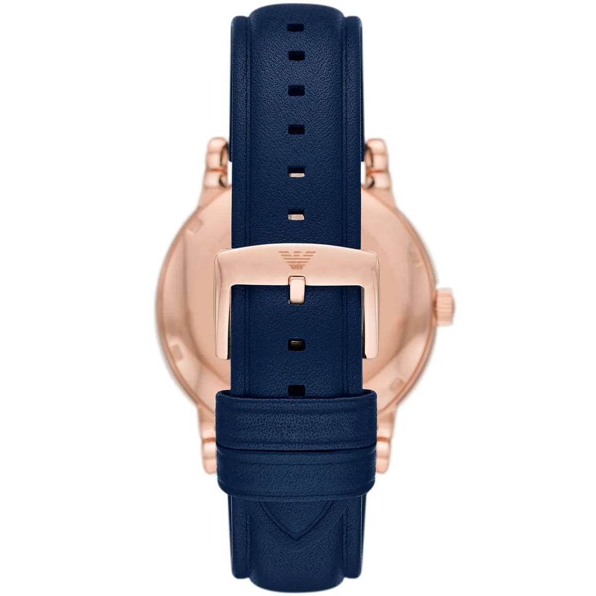 Emporio Armani Meccanico Automatic Blue Dial Blue Leather Strap Watch AR60050
