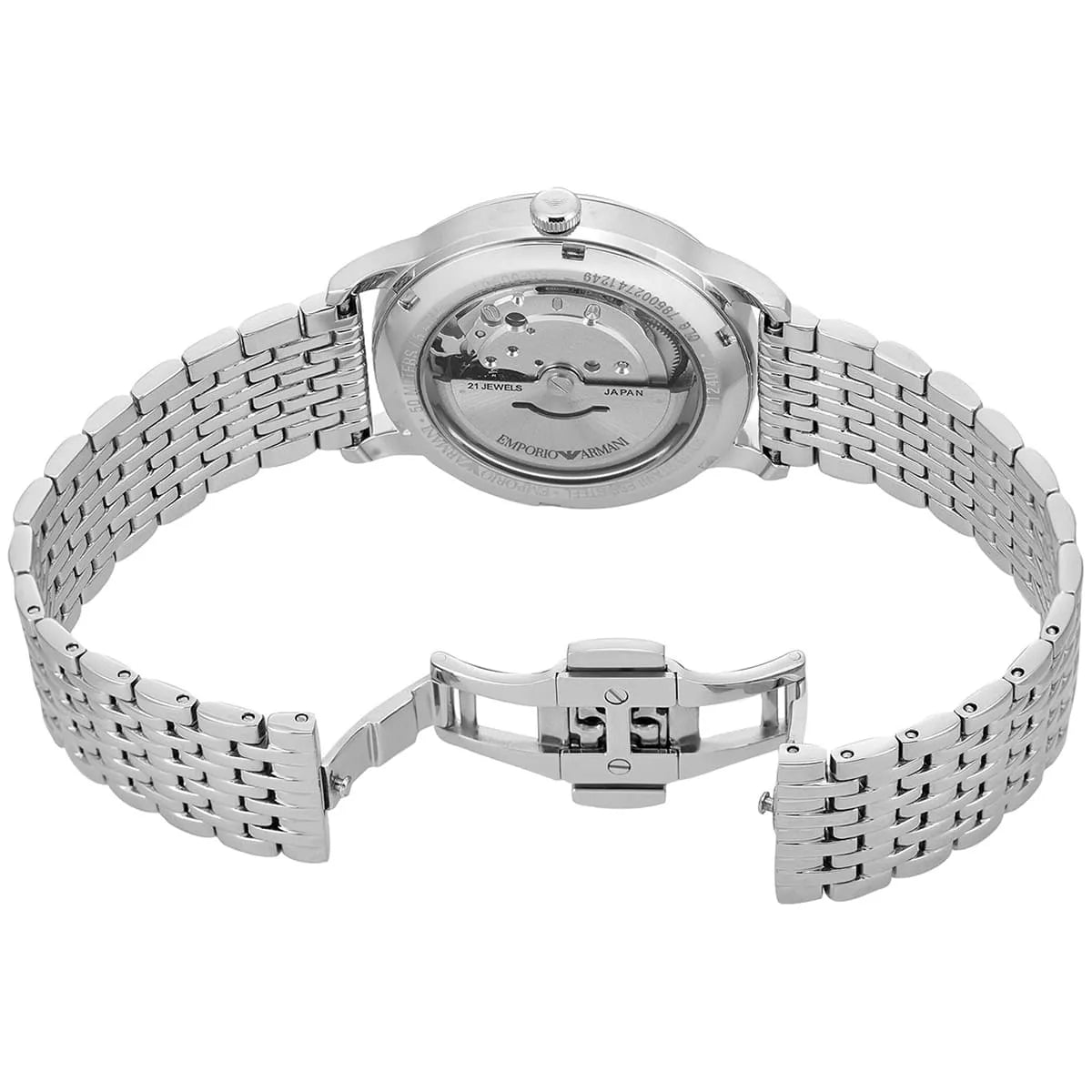 AR60081 caseback showing automatic movement visible through transparent display