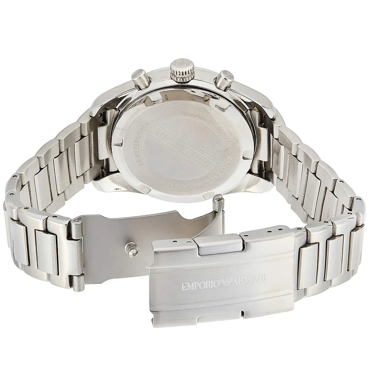 Emporio Armani Sportivo AR6013 stainless steel metal bracelet and clasp detail