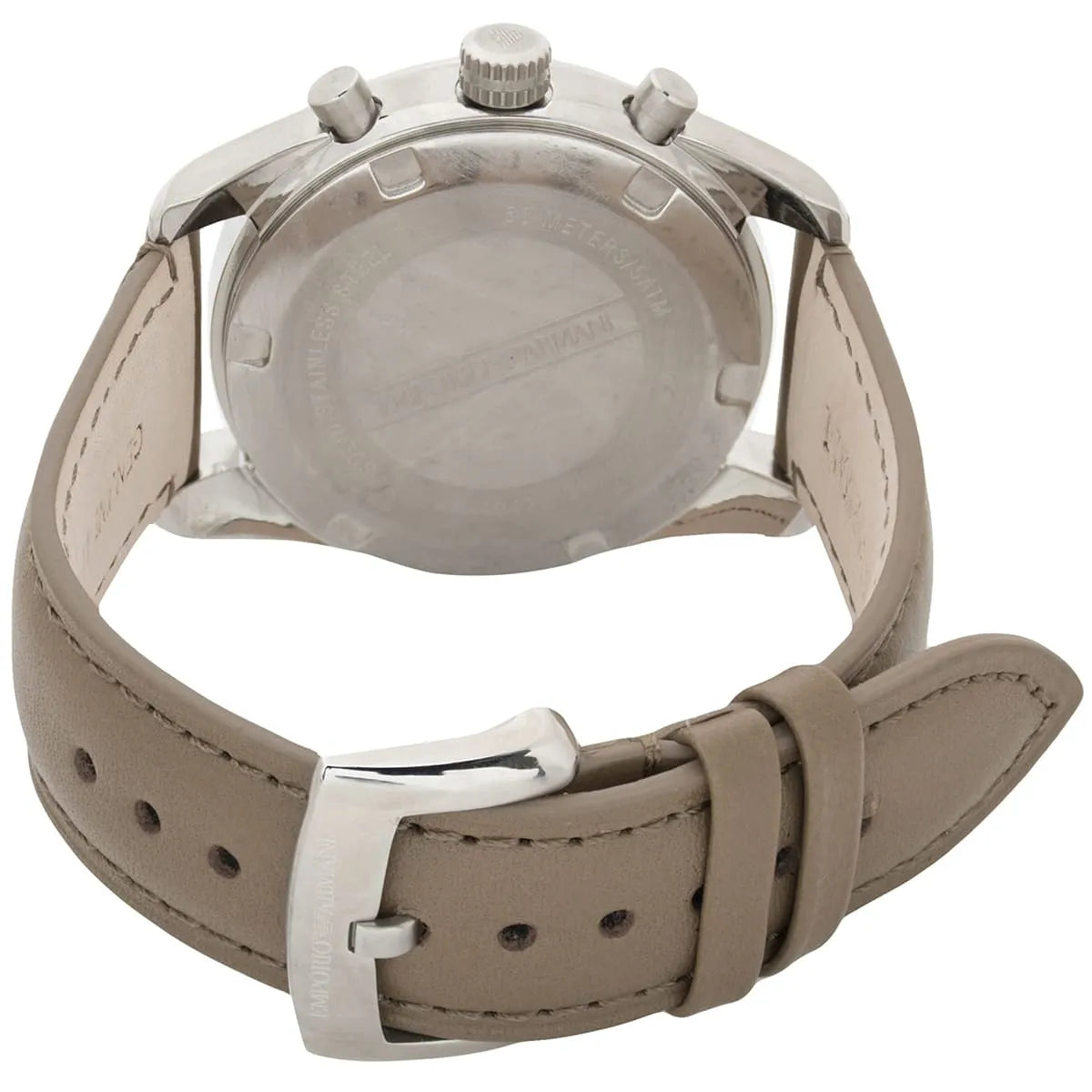 AR6042 brown leather strap with stainless steel buckle clasp and adjustment holes