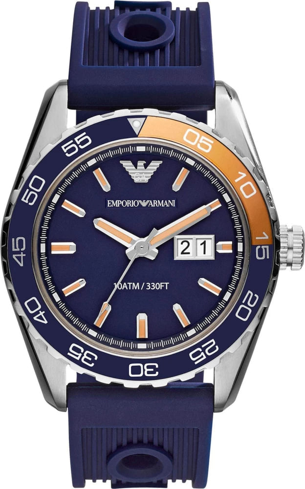 EMPORIO ARMANI SPORTIVO NAVY SILICONE STRAP  MEN'S WATCH - AR6045