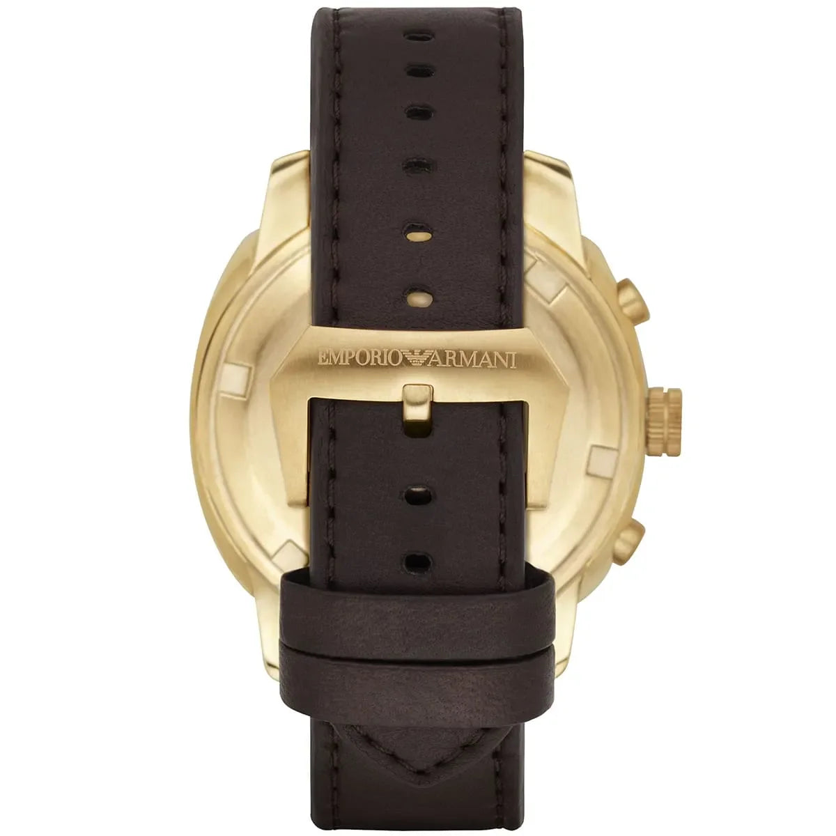 Emporio Armani AR6062 Sportivo Beige Dial Leather Strap Chronograph Men's Watch AR6062 - Image 3