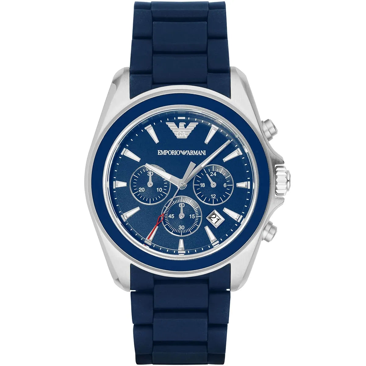 Emporio Armani Sportivo Chronograph Blue Rubber Men's Watch - AR6068