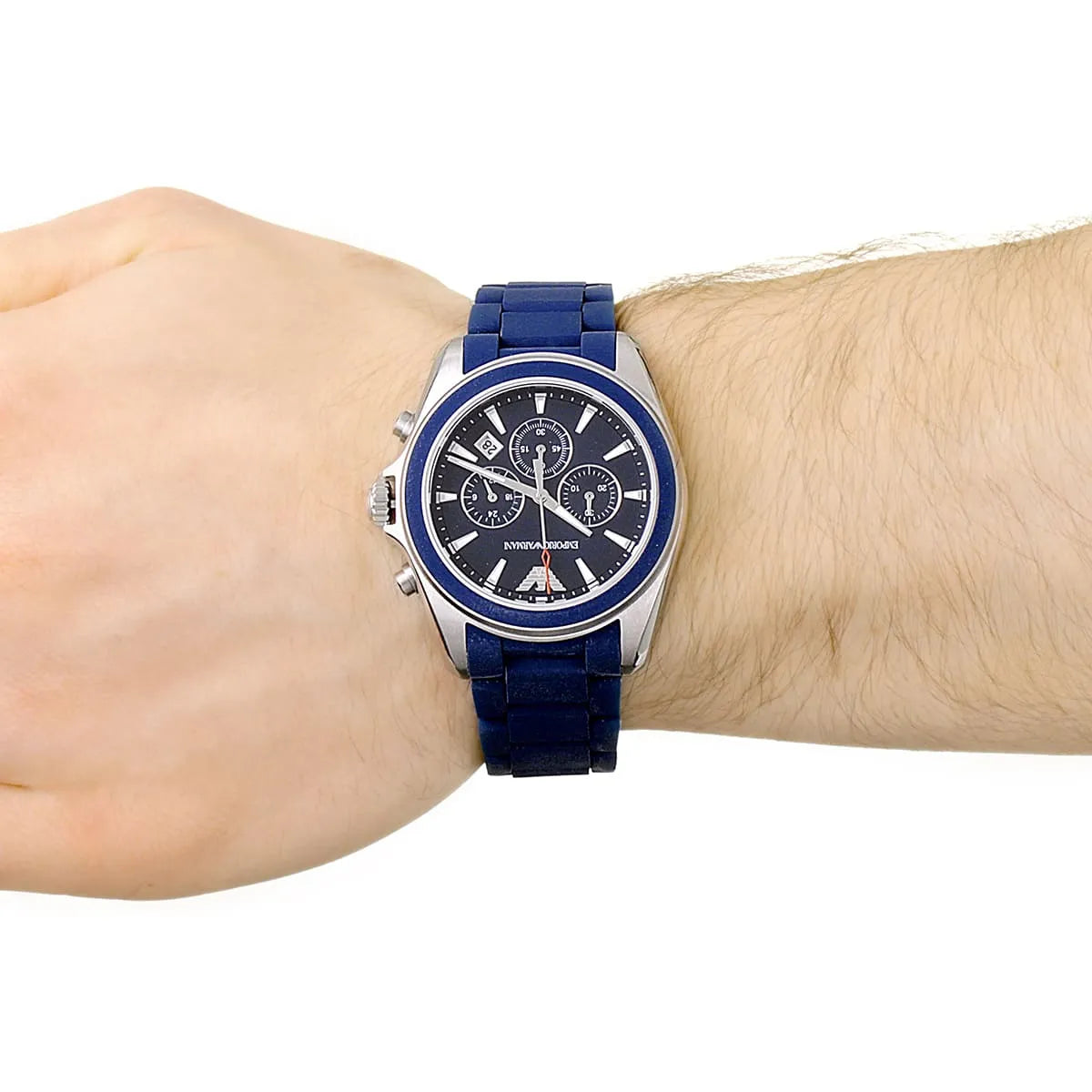 Emporio Armani Sportivo Chronograph Blue Rubber Men's Watch - AR6068