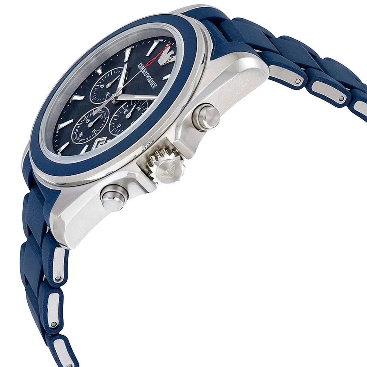 Emporio Armani Sportivo Chronograph Blue Rubber Men's Watch - AR6068