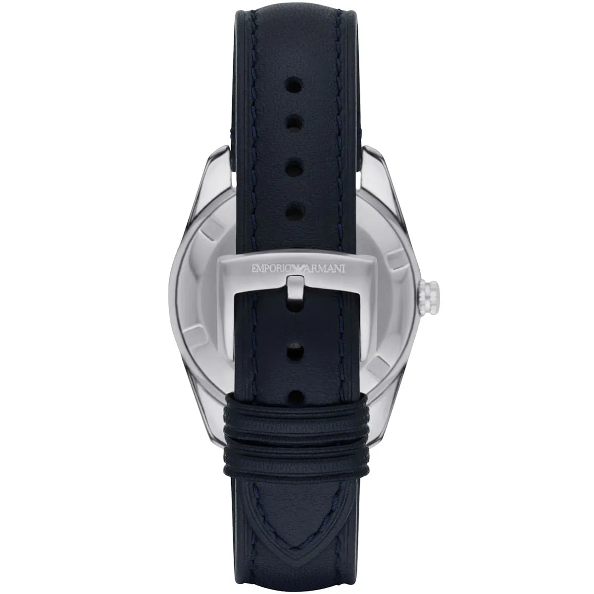 Emporio Armani Tazio Medium Blue Dial Blue Genuine Leather Women's Watch - AR6124
